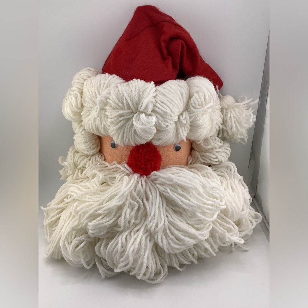 Vintage Handmade Christmas Santa Claus Hanging Wall Decor